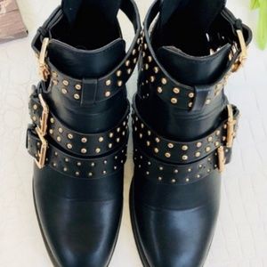 Nasty Gal Black Studded Boots